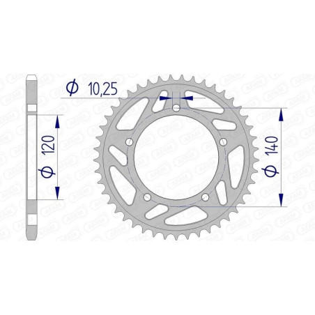 Kit chaîne AFAM 520 XHR4 - 17/42-110 - Couronne alu standard