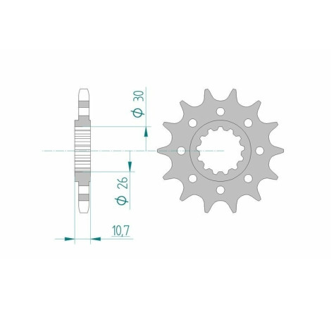 Kit chaîne AFAM 525 XHR4 - 16/43-114 - Couronne acier standard