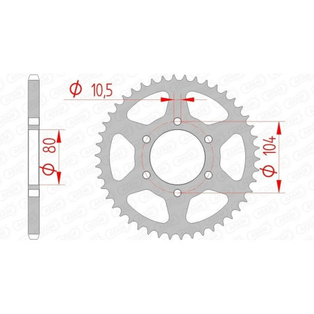 Kit chaîne AFAM 520 XSR4- 15/46-114 - Couronne acier standard
