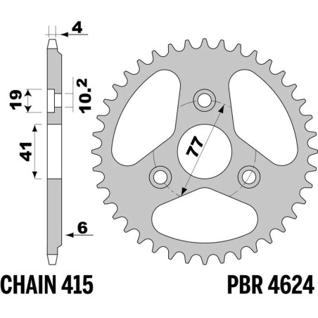Kit chaîne AFAM 520 XSR4- 16/42-114 - Couronne acier standard