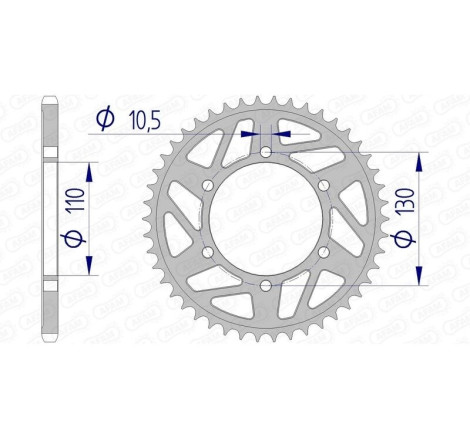 Kit chaîne AFAM 520 XSR4 - 16/45-114 - Couronne alu standard