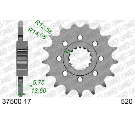 Kit chaîne AFAM 520 XHR4 - 17/43-110 - Couronne acier standard