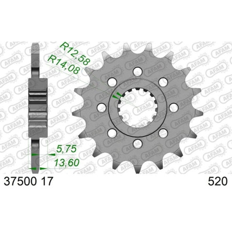 Kit chaîne AFAM 520 XHR4 - 17/43-110 - Couronne acier standard