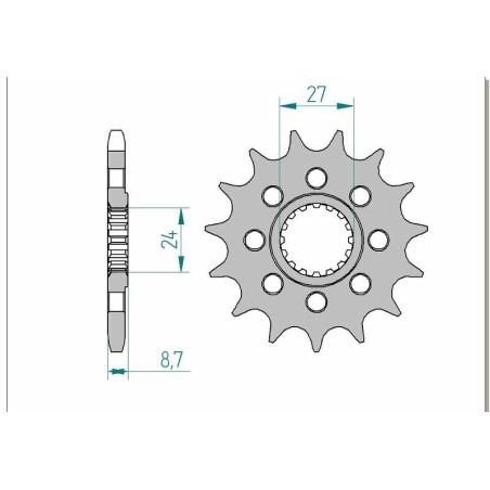 Kit chaîne AFAM 525 XHR4 - 17/42-114 - Couronne acier standard