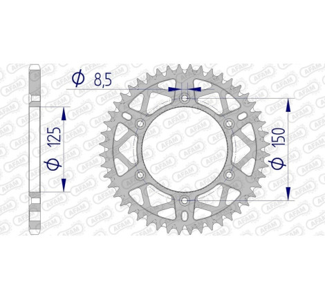 Kit chaîne AFAM 520 MXPRO - 14/51-118 - Couronne alu anti-boue