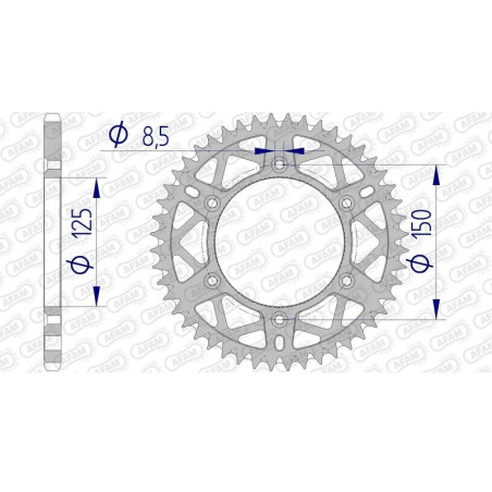 Kit chaîne AFAM 520 MXPRO - 14/51-118 - Couronne alu anti-boue