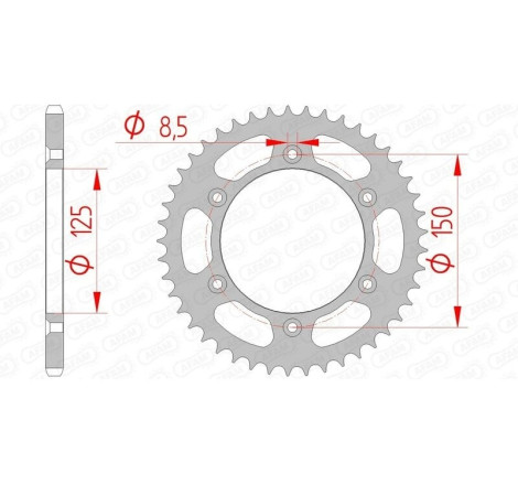 Kit chaîne AFAM 520 XSR4- 16/40-114 - Couronne acier standard