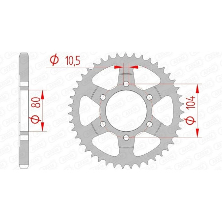 Kit chaîne AFAM 525 XHR4 - 17/39-114 - Couronne acier standard