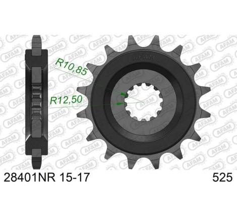 Kit chaîne AFAM 525 XHR4 - 17/39-114 - Couronne acier standard