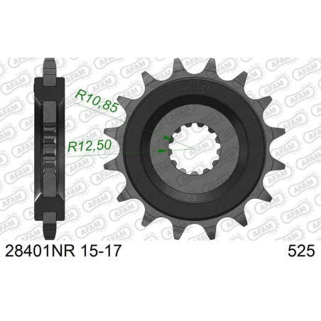Kit chaîne AFAM 525 XHR4 - 17/39-114 - Couronne acier standard