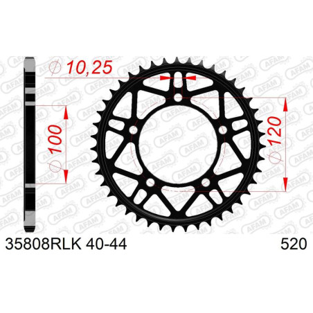 Kit chaîne AFAM 520 XHR4 - 16/41-110 - Couronne acier standard