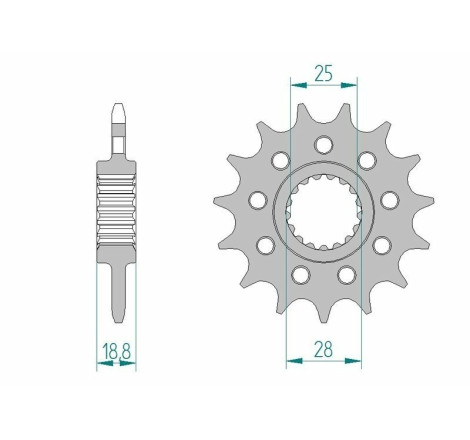 Kit chaîne AFAM 520 XHR4 - 16/41-110 - Couronne acier standard