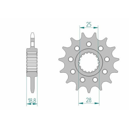 Kit chaîne AFAM 520 XHR4 - 16/41-110 - Couronne acier standard