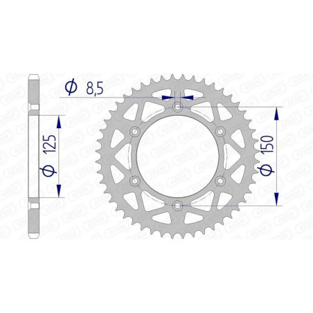 Kit chaîne AFAM 520 MXPRO - 14/51-118 - Couronne alu standard
