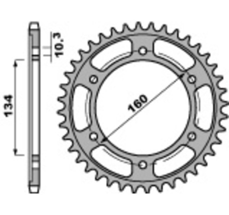 Kit chaîne EK/PBR 525MVXZ2 16/40-122 - Couronne acier renforcé