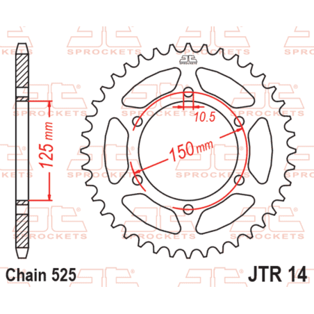 Couronne JT SPROCKETS acier standard - 525