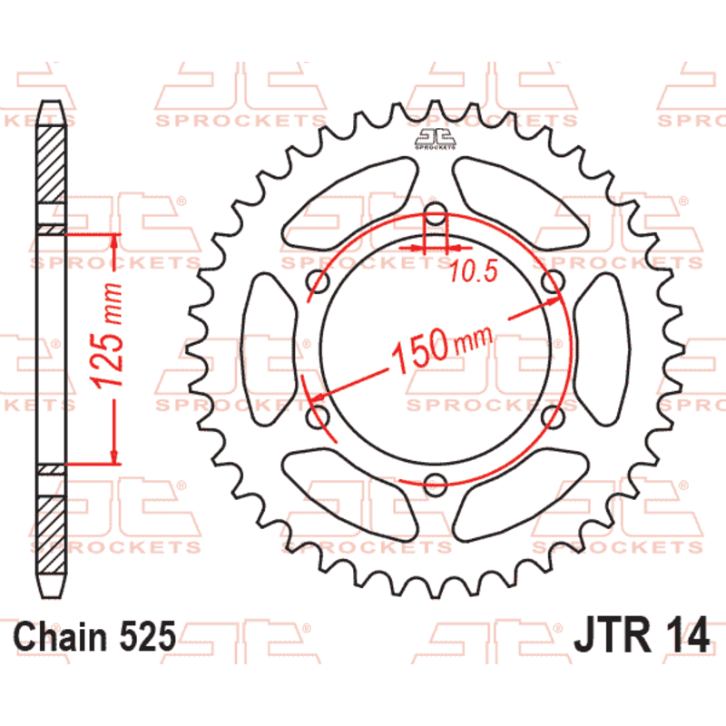 Couronne JT SPROCKETS acier standard - 525
