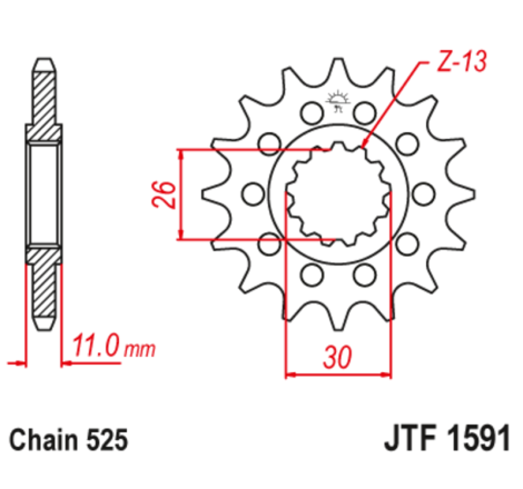 Pignon JT SPROCKETS acier anti-bruit - 525