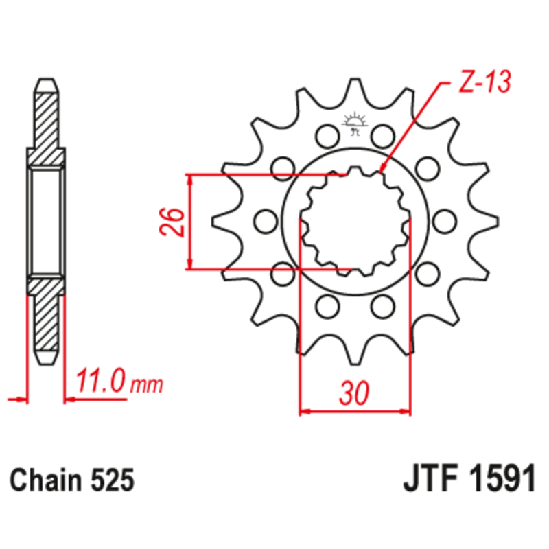 Pignon JT SPROCKETS acier anti-bruit - 525