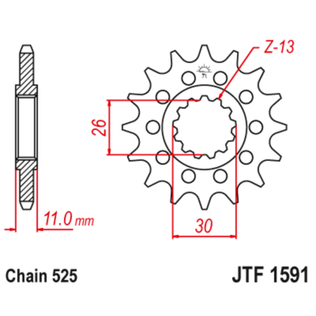 Pignon JT SPROCKETS acier anti-bruit - 525