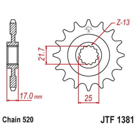 Pignon JT SPROCKETS acier anti-bruit - 520