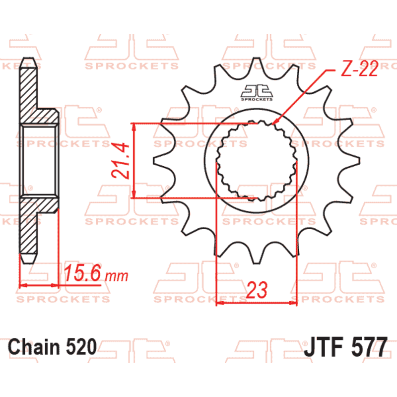 Pignon JT SPROCKETS acier anti-bruit - 520