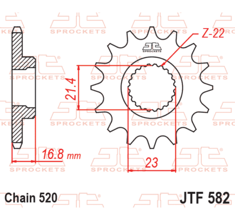 Pignon JT SPROCKETS acier anti-bruit - 520