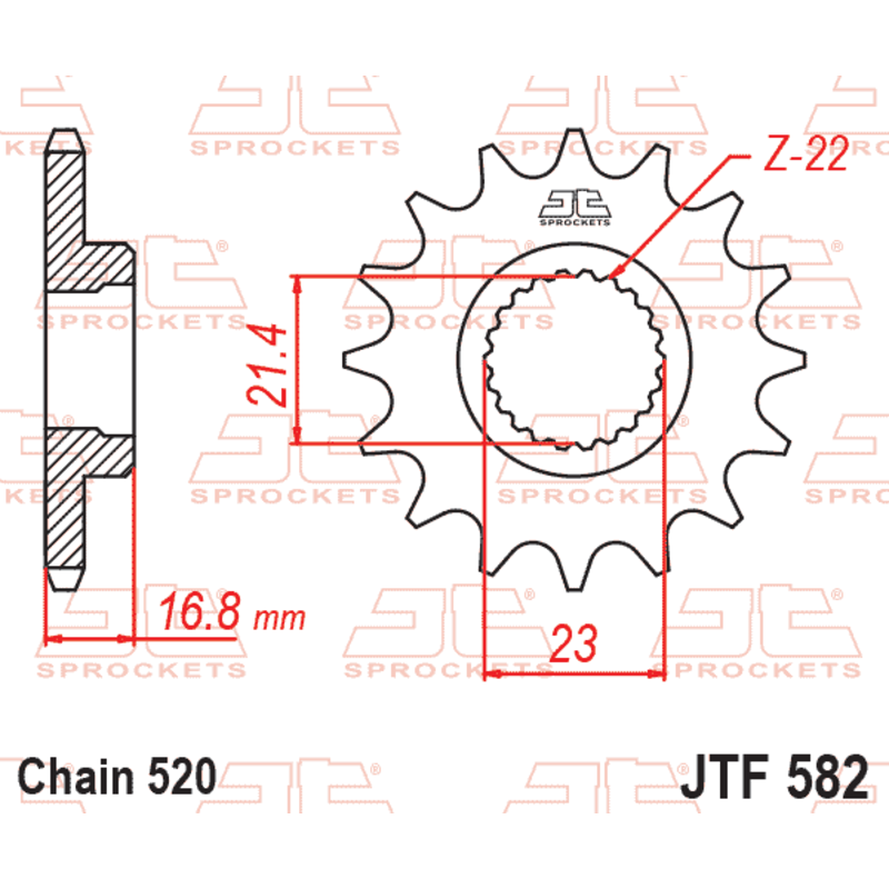 Pignon JT SPROCKETS acier anti-bruit - 520