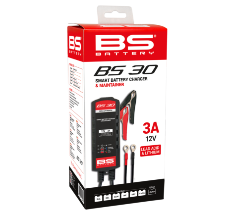 Chargeur de batterie intelligent BS BATTERY BS30 - Kit 20+3