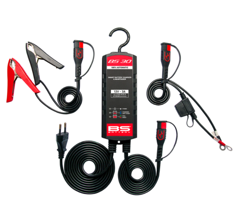 Chargeur de batterie intelligent BS BATTERY BS30 - Kit 20+3