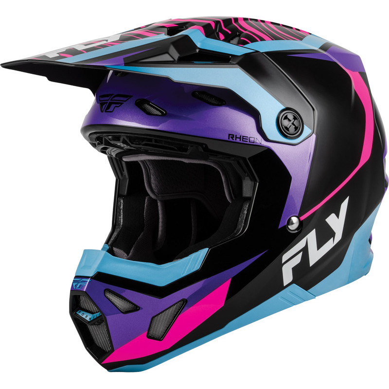 Casque enfant FLY RACING Formula CP Charge - noir/violet/rose/bleu