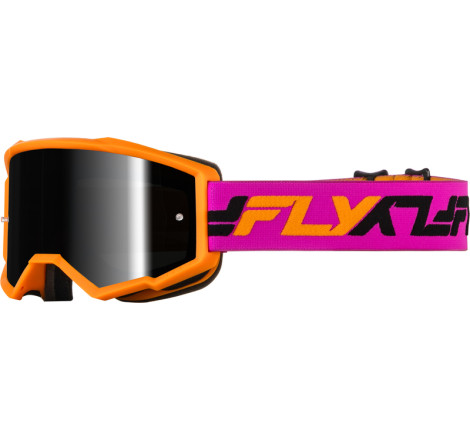 Masque FLY RACING Zone orange/rose/noir - écran Mirror/Smoke