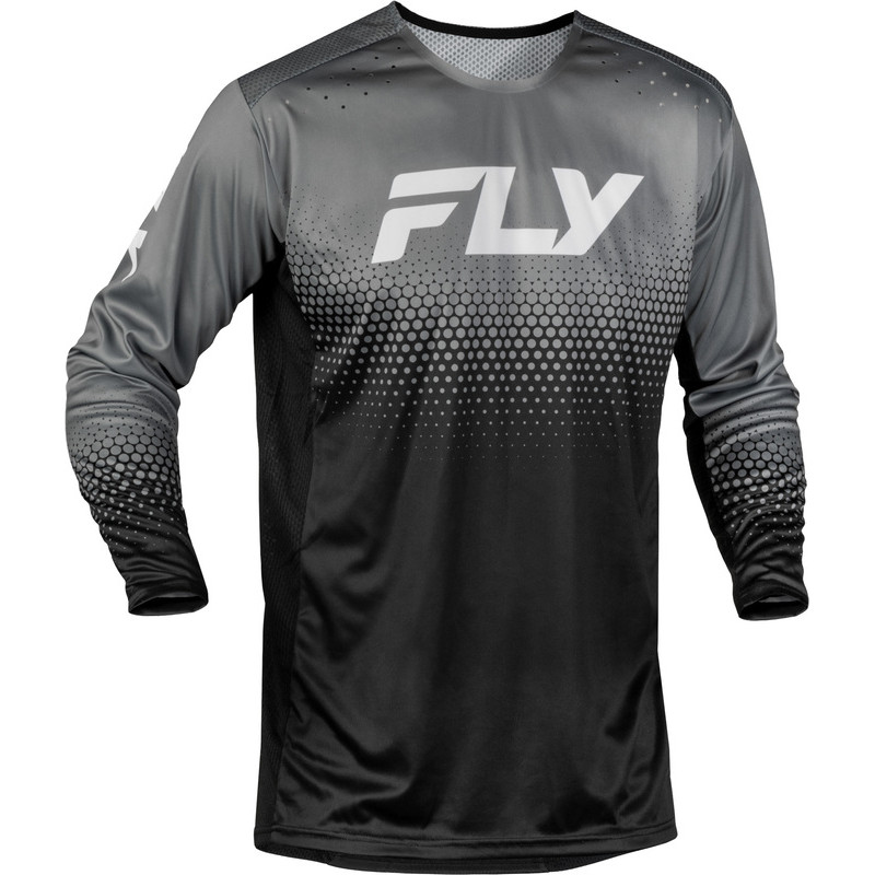 Maillot vélo enfant FLY RACING Rayce Sonar - noir/gris/blanc