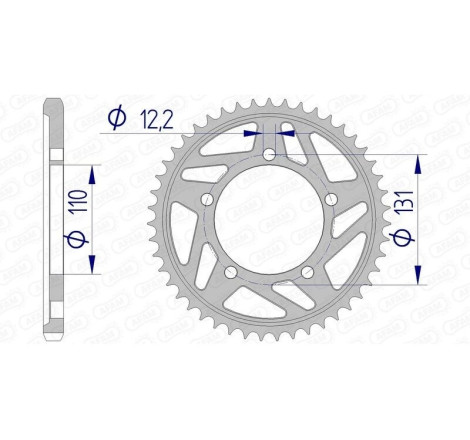 Kit chaîne AFAM 525 XHR4 - 17/44-118 - Couronne alu standard