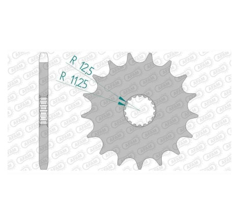 Kit chaîne AFAM 525 XHR4 - 17/44-118 - Couronne acier standard