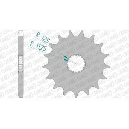 Kit chaîne AFAM 525 XHR4 - 17/44-118 - Couronne acier standard