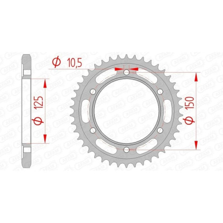 Kit chaîne AFAM 525 XHR4 - 17/42-118 - Couronne acier standard