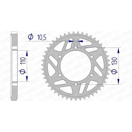 Kit chaîne AFAM 530 XHR4 - 17/45-118 - Couronne alu standard