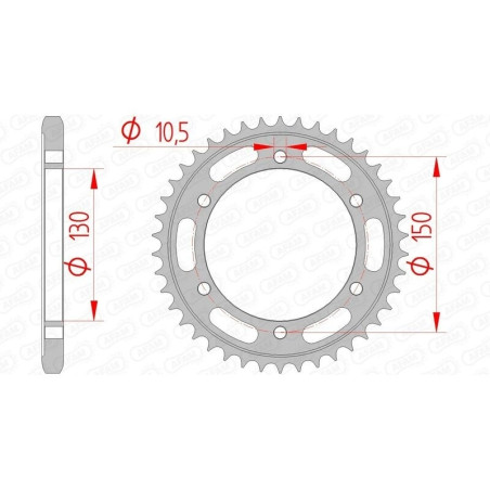 Kit chaîne AFAM 525 XSR4 - 16/46-122 - Couronne acier standard
