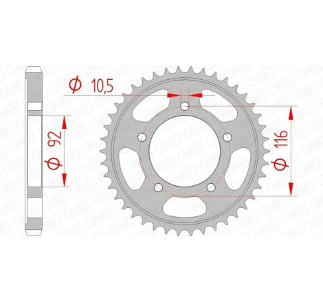 Kit chaîne AFAM 530 XHR4 - 17/42-118 - Couronne acier standard