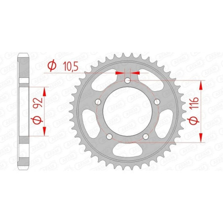 Kit chaîne AFAM 530 XHR4 - 17/42-118 - Couronne acier standard