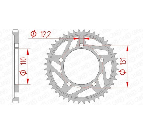 Kit chaîne AFAM 525 XHR4 - 17/45-120 - Couronne acier standard