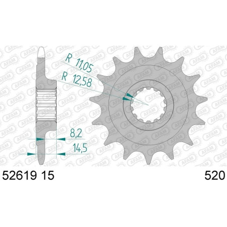Kit chaîne AFAM 520 XHR4 - 15/43-106 - Couronne acier standard