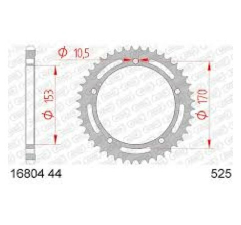 Kit chaîne AFAM 525 XHR4 - 18/44-120 - Couronne acier standard
