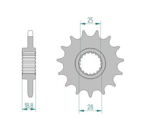 Kit chaîne AFAM 525 XHR4 - 16/41-110 - Couronne acier standard