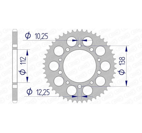 Kit chaîne AFAM 520 XSR4 - 16/43-118 - Couronne alu standard