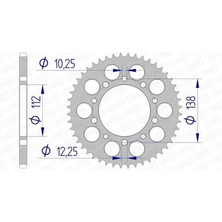 Kit chaîne AFAM 520 XSR4 - 16/43-118 - Couronne alu standard