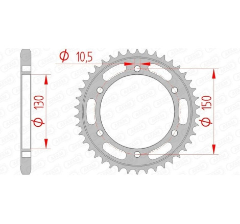 Kit chaîne AFAM 525 XSR4 - 16/46-122 - Couronne acier standard