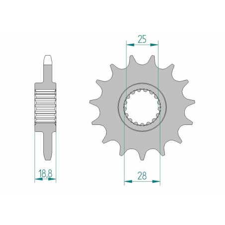 Kit chaîne AFAM 525 XHR4 - 16/42-110 - Couronne acier standard