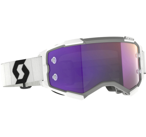 Masque SCOTT Fury - blanc/noir écran Purple Chrome Works
